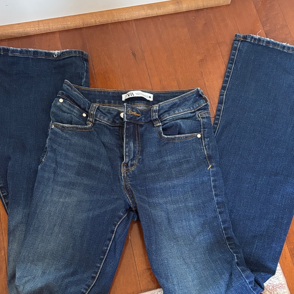 Zara Deep Indigo Flare Jeans